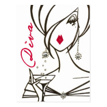 Divas Rule! postcard - Customized