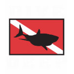 Dive Deep Shark SCUBA Flag Dark T-Shirt