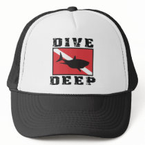 Dive Deep Shark SCUBA Flag Mesh Hats