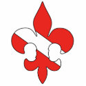 Dive Flag Fleur de lis Ornament photo sculptures by ARTegrity Dive Flag Fleur de lis Ornament photo sculptures
