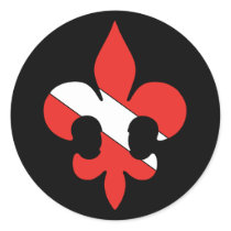 Dive Flagge Fleur de Lis-Runde Stickers