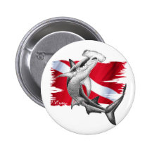 Dive flag with hammerhead shark-diver down buttons