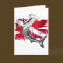 Dive flag with hammerhead shark-diver down