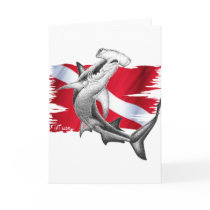 Dive flag with hammerhead shark-diver down cards