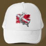 Dive flag with hammerhead shark-diver down