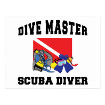 Dive Master SCUBA Diver Post Card