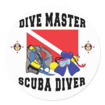 Dive Master SCUBA Diver stickers by SCUBA_Dive_TShirts Dive Master SCUBA Diver stickers