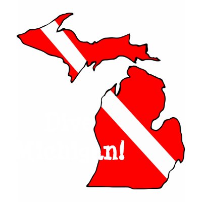 Dive Michigan! - Black T Shirt by kklawiter