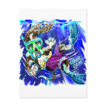 Diver Dog Post Card