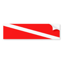 Diver Down Flag Bumper Sticker