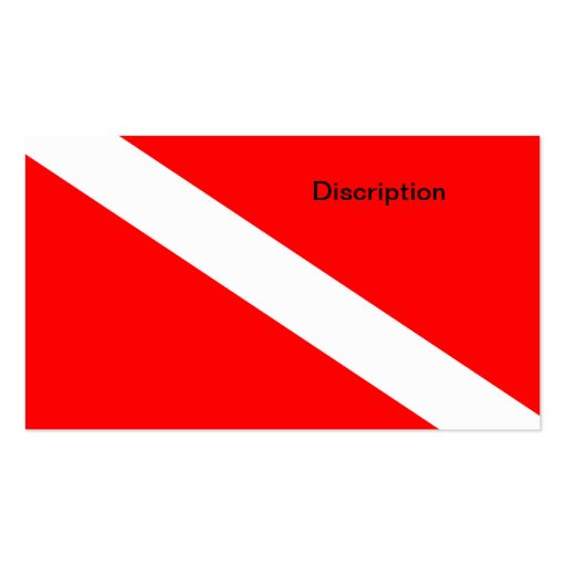 Diver Down Flag Business Card Template (back side)