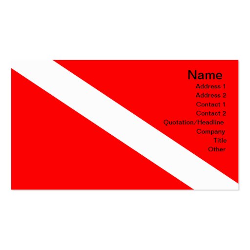 Diver Down Flag Business Card Template