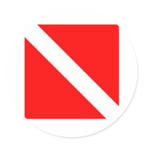 Diver Down Flag design stickers by dogiron Diver Down Flag design stickers