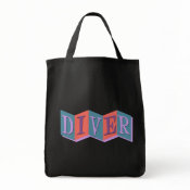 Retro Diver Grocery Tote Bag