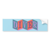 Retro Diver Bumper Sticker
