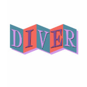 Retro Diver Ladies Twofer Sheer Fitted T-Shirt
