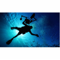 Diver underwater photo cutouts