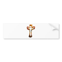 Divers 3 Christ sur Croix Effets braise TIF Bumper Stickers
