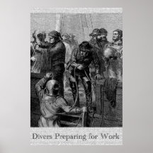 Divers Preparing for Work 36 x 24 Poster
