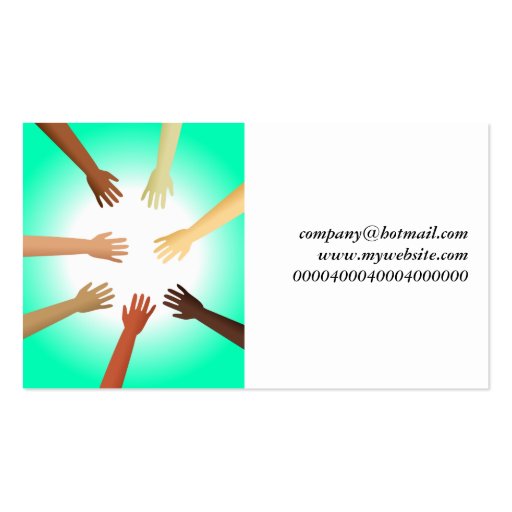 Diverse Hands, Company Name Business Card (back side)