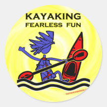Diversión audaz Kayaking Etiqueta Redonda