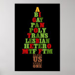 Diversity Christmas Tree Text posters