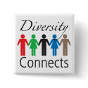 Diversity Connects Square Button by heidiCAL Diversity Connects Square Button