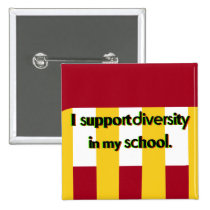 Diversity in My School Maroon and Gold Square buttons