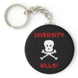 diversity kills skull and crossbones keychains