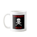 diversity kills skull and crossbones mug