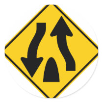 Divided Highway Ends Highway Sign stickers by wesleyowns Divided Highway Ends Highway Sign stickers