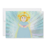 Divine Child Dazzling Blue Angel's Wings Card Custom Announcements
