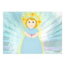 Divine Child Dazzling Blue Angel's Wings Card Custom Announcements