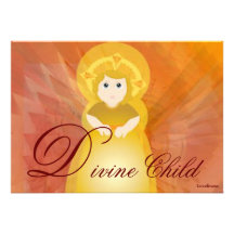Divine Child Dazzling Love Fiery Angel's Wings Custom Announcement