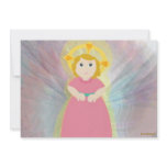 Divine Child Dazzling Love Pink Angel's Wings Custom Invite