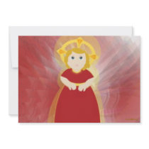 Divine Child Dazzling Love Red Angel's Wings Invite