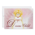 Divine Child Dazzling LoveBurgundy Angel's Wings Custom Announcements