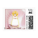 Divine Child On Burgundy Wings Postage-Cust. postage