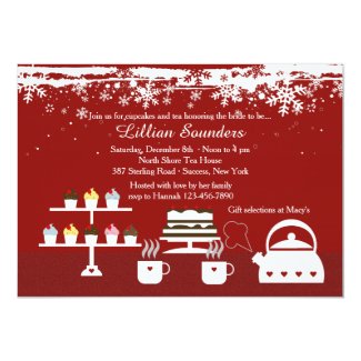 Divine Desserts Winter-Theme Invitation 5" X 7" Invitation Card