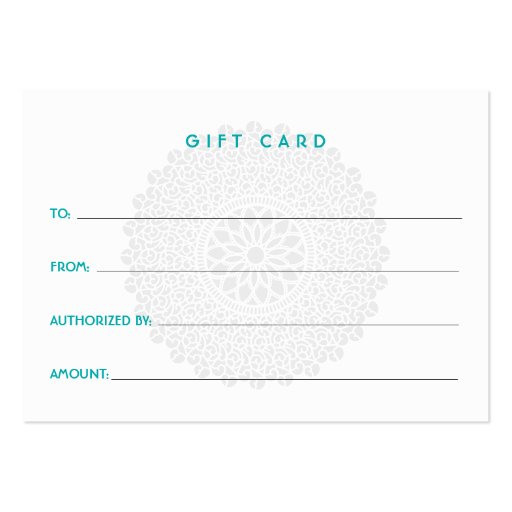 Divine Impression Blue Gift Certificate Business Card (back side)