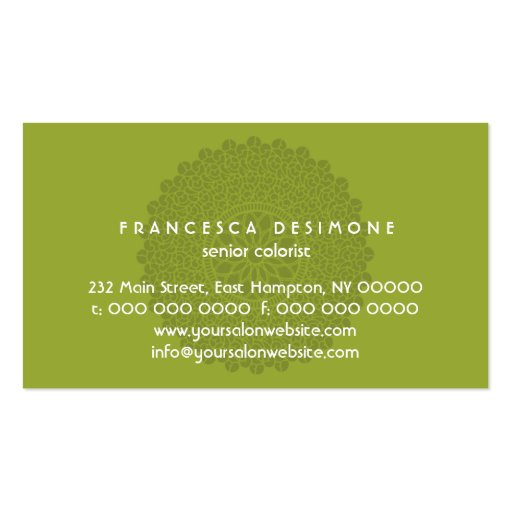 Divine Impression Business Card (back side)