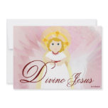 Divine Jesus Dazzling LoveBurgundy Angel's Wings Personalized Invitation