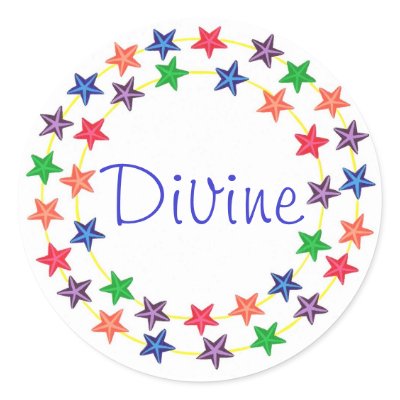 Divine, stickers, with colorful stars by Cherylsart