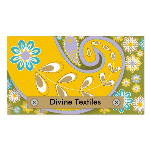 Divine Textiles Business Cards (front side)