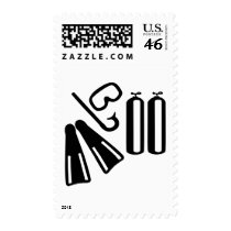 Diving equipment postage stamps