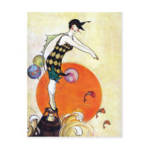 Diving Flapper Girl Postcard