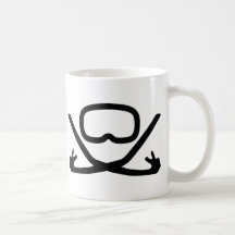 diving goggles and snorkel coffee mug