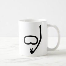 diving goggles and snorkel mug