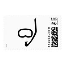 diving goggles and snorkel postage