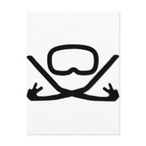 diving goggles and snorkel postcards